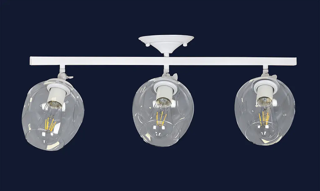 Люстра стельова Levistella 756XPR0231F-3 WH+CL, 3 лампи E27, білий + прозорий, сучасний дизайн - фото 2