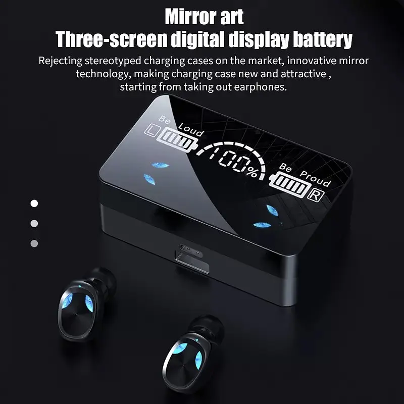 Беспроводные Bluetooth наушники TWS Х3 с LED подсветкой, индикатором заряда, павербанком и сенсорами - фото 6