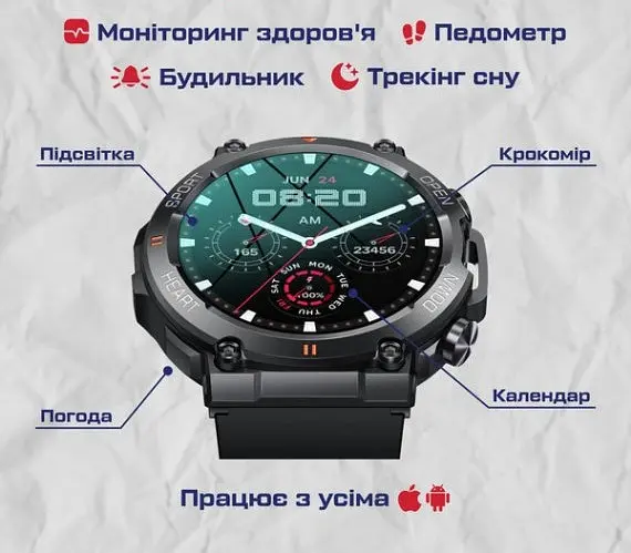 Годинник чоловічий наручний Smart Storm (Чорний) - фото 10