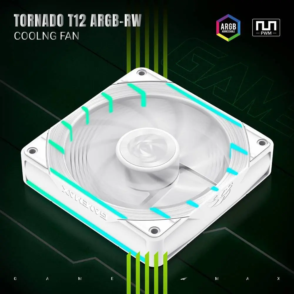 Вентилятор GameMax 120мм TORNADO T12 ARGB-RW - фото 2
