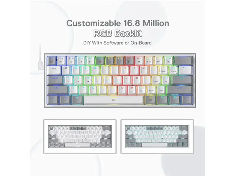 Клавіатура REDRAGON K616 Fizz PRO White/Grey - фото 3
