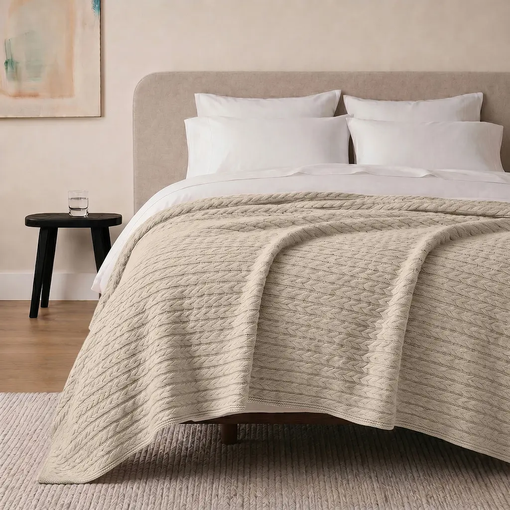 Плед покривало Cosas Magnolia Knitted Braid 240х260 см косичка (Blanket_07Magnolia_KnittedBraid_240x260) - фото 2