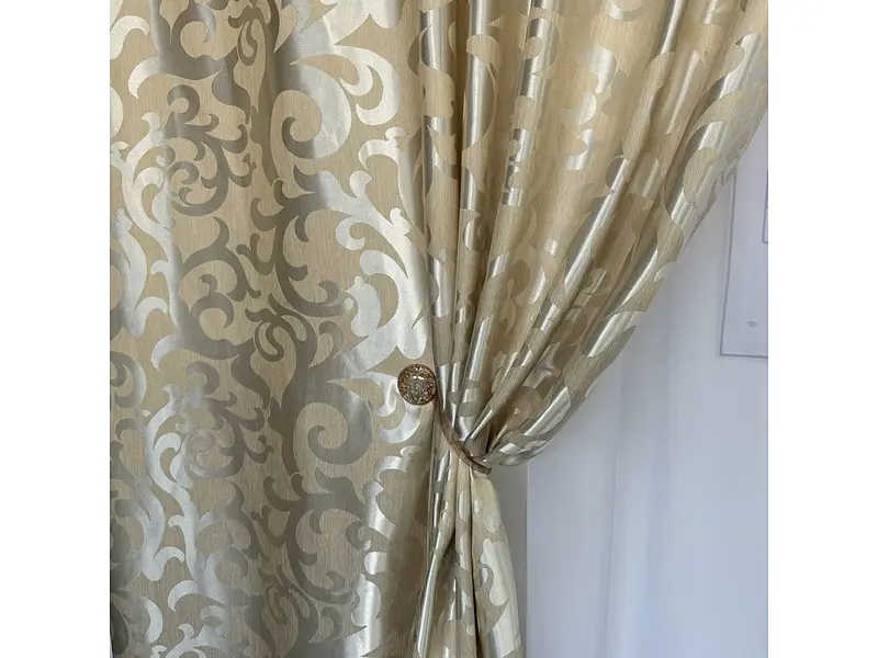 Штори жаккард "Вензель" бежеві 150х270 см, 2шт, тасьма ALBO pbe0052935 - фото 7
