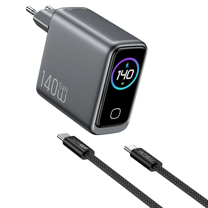 МЗП CHG200 Voyager PD140W+QC3.0 (1USB-A/3C) + кабель Type-C to Type-C Grey Wiwu teh0029657 - фото 2