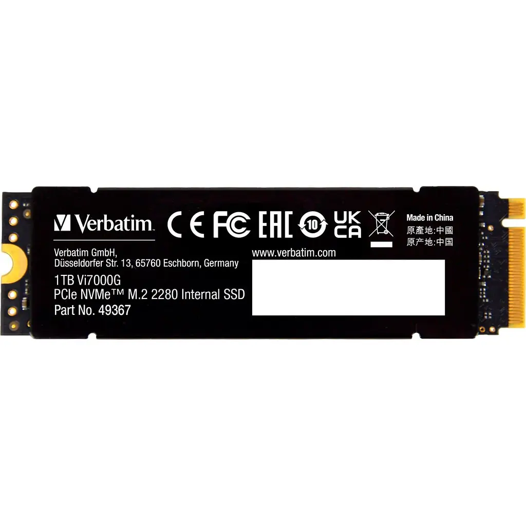 Накопичувач SSD Verbatim m.2 NVMe 1TB SSD-Vi7000G PCIe 4.0 (49367) - фото 3