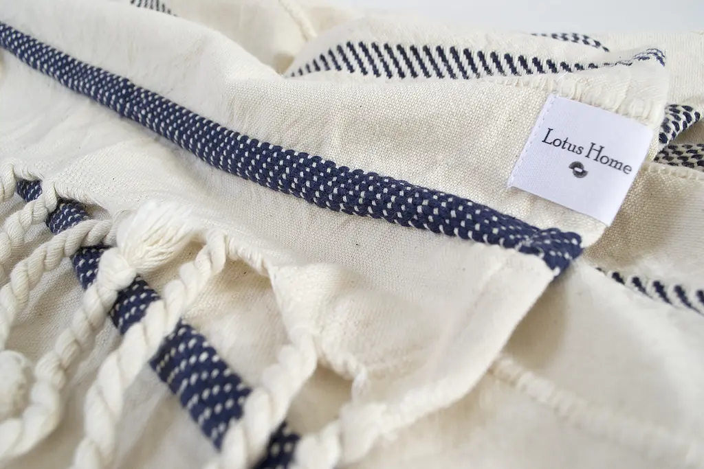 Плед Lotus Home - Benalla natural navy 130x170 - фото 3