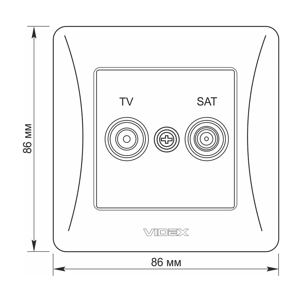 ТВ розетка Videx BINERA TV + SAT кінцева кремова (VF-BNSK2TVSATE-CR) - фото 5