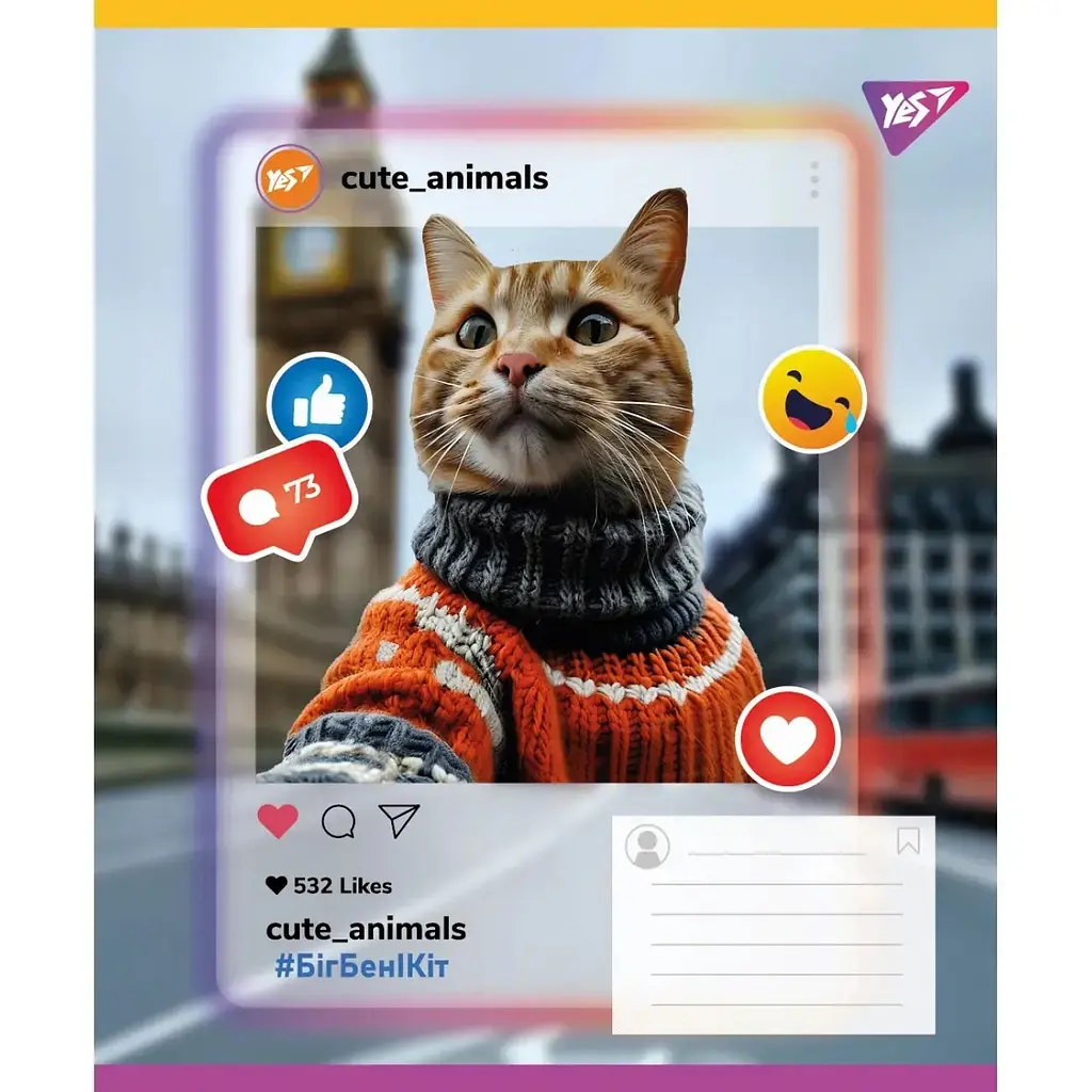 Набір учнівських зошитів Yes Cute animals А5 36 аркушів лінія 5 шт. (768451) - фото 4