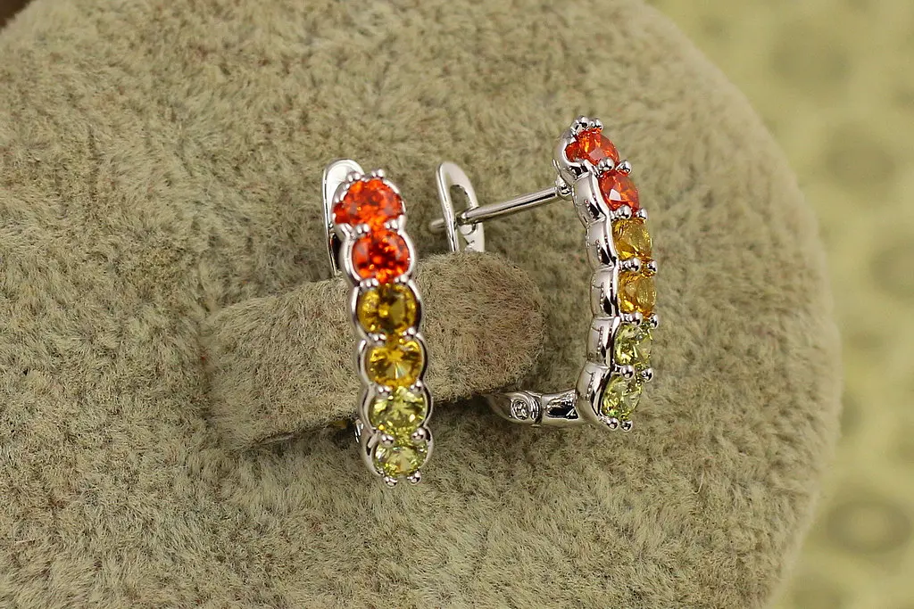 Сережки Хuping Jewelry Цитрусовий фреш 1,7 см сріблясті - фото 2