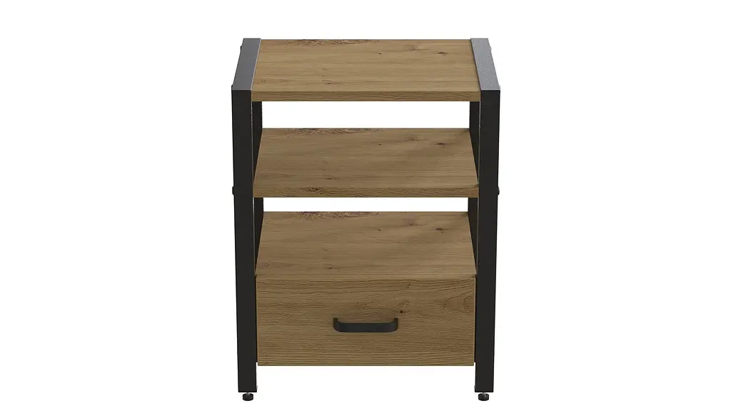 Тумба универсальная Ferrum-decor Вивьен 1/1 50x41x40 черный ДСП Дуб Артизан 16мм (FRD-104141) - фото 3