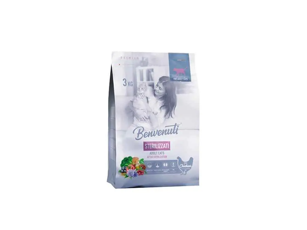 Корм для котів BENVENUTI (Сухий) 3кг STERILIZZATI для стерилізованих котів PREMI