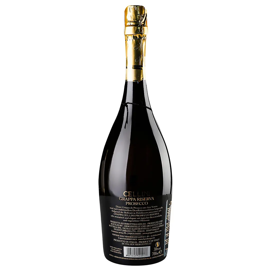 Граппа Bottega Cellini Prosecco Riserva 38%, 0,7 л (522241) - фото 4