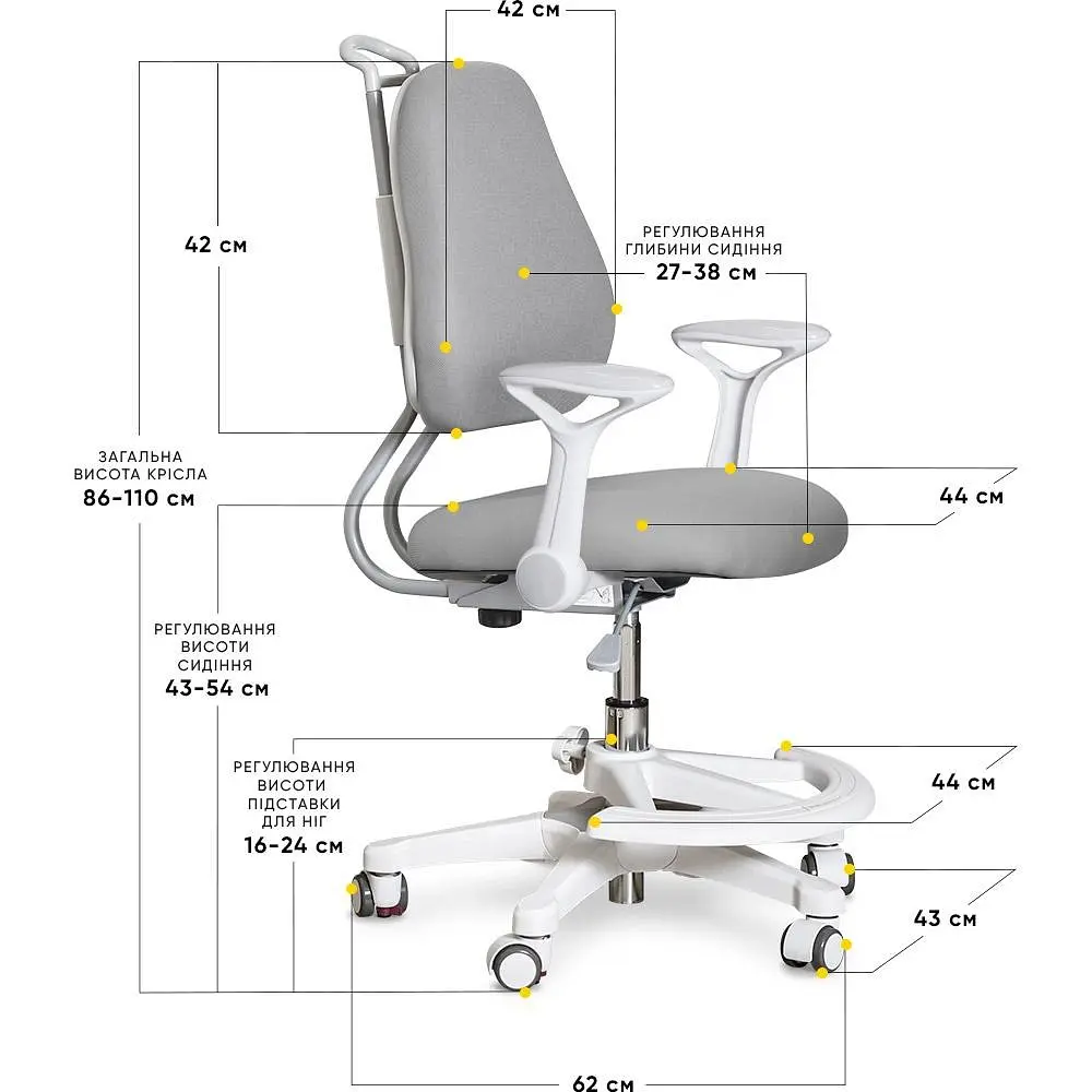Детское кресло Evo-Kids Mio Ergo Grey (Y-507 G) - фото 3