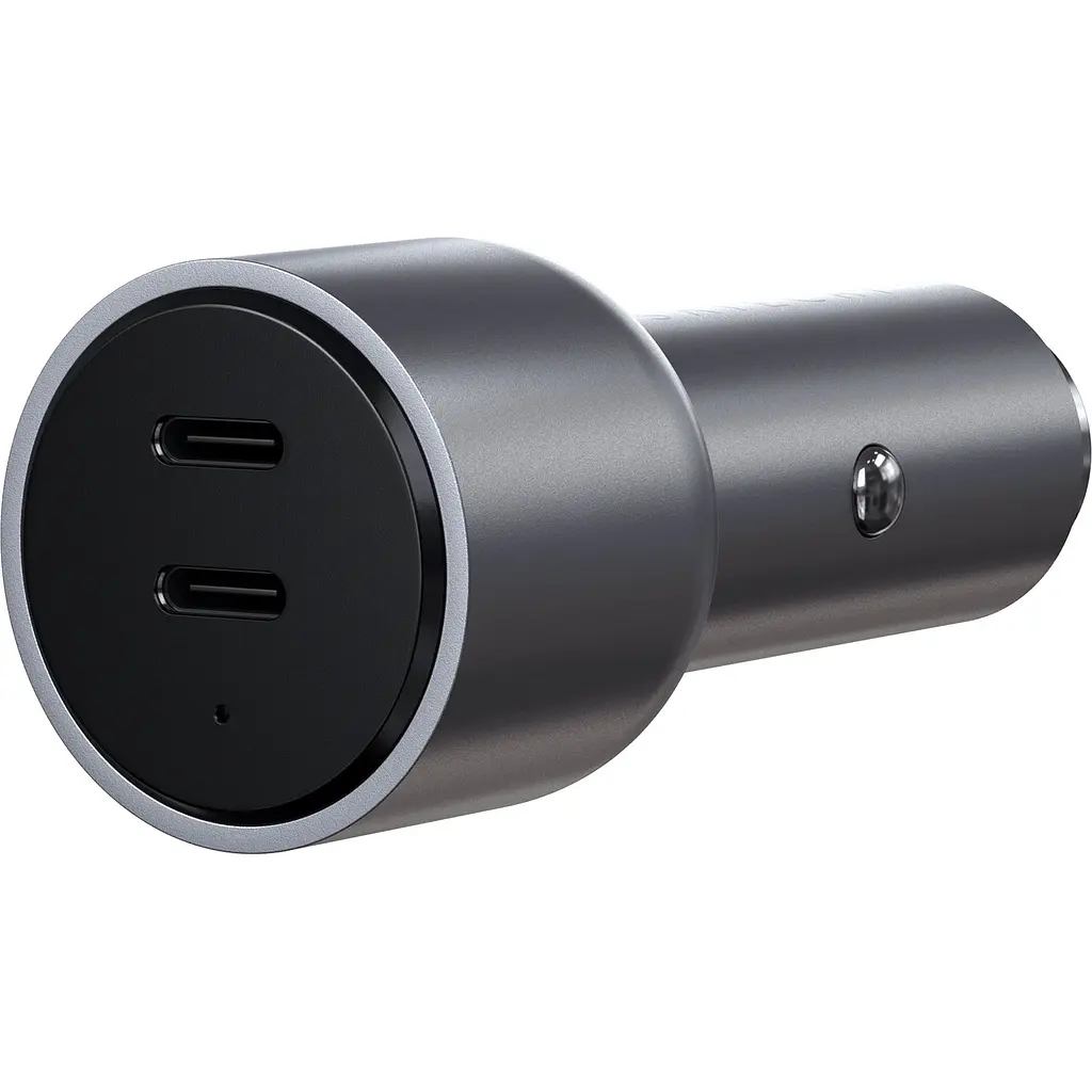Автомобильное зарядное устройство Satechi Car Charger Space Dual USB-C PD 40W Gray (ST-U2C40CCM) - фото 2