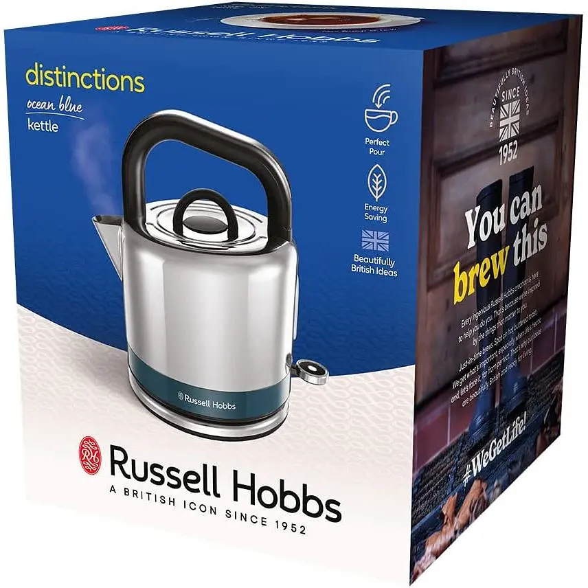 Електрочайник Russell Hobbs Distinctions Black 1.5 л сріблясто-синій (26421-70) - фото 4