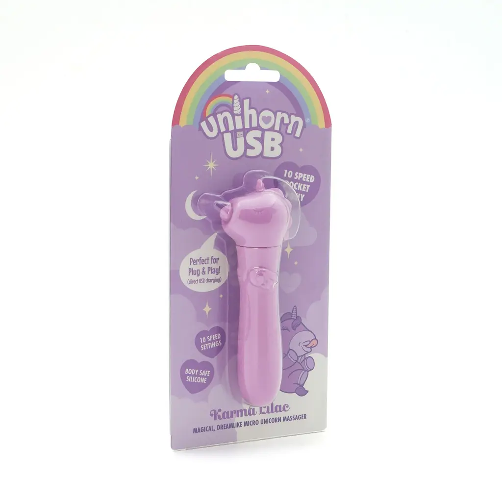 Вібратор-єдиноріжка Unihorn USB Bullet - Karma Lilac, віброкуля, USB-зарядка, 10 режимів - фото 4