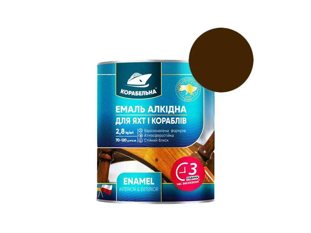 Емаль алкідна ПФ-115 КОРАБЕЛЬНА темно-коричневий 2.8кг