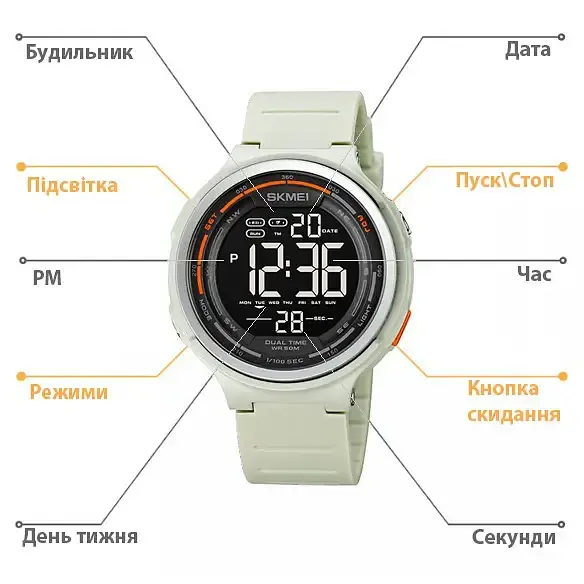Мужские наручные часы Skmei 1841 Серый - фото 10