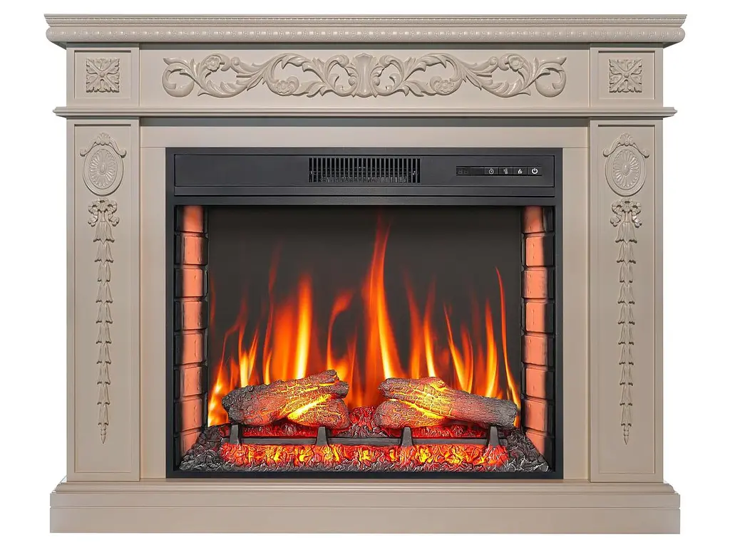 Камінокомплект ArtiFlame DELMONA AF28S СЛОНОВА КІСТКА (зі звуком)