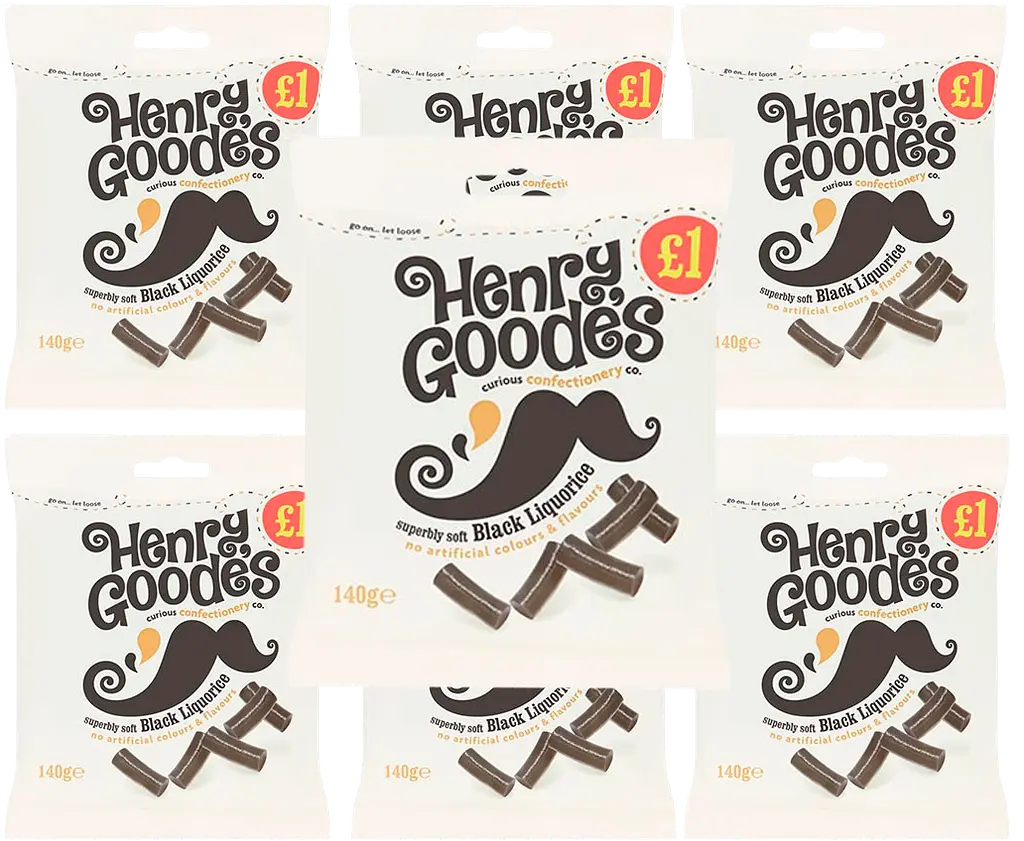 Лакричні цукерки Henry Goode's Superbly Soft Black Liquorice Bag 140г - фото 5