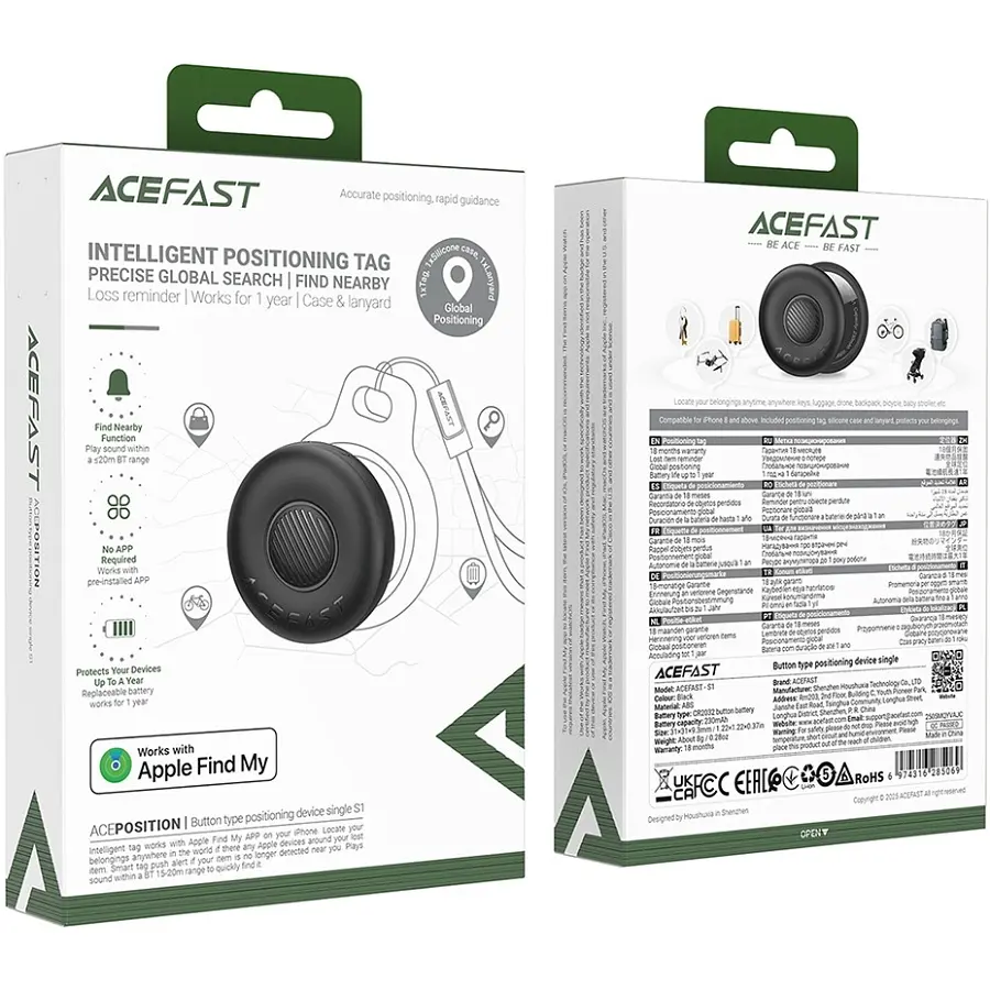 Трекер AceFast S1 button type positioning device single w silicone case - фото 3