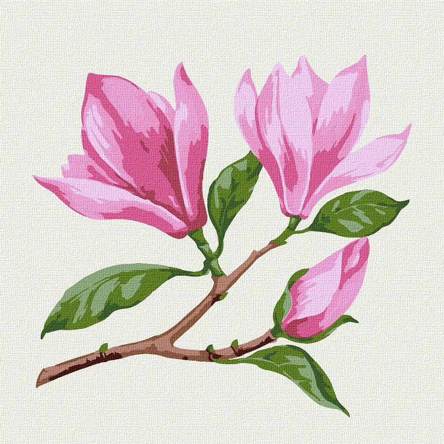 Картина за номерами, Гілка магнолії , 15х15см, з мольбертом, ROSA START - фото 2