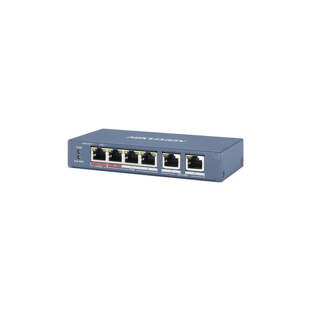 Комутатор мережевий Hikvision DS-3E0106HP-E - фото 3