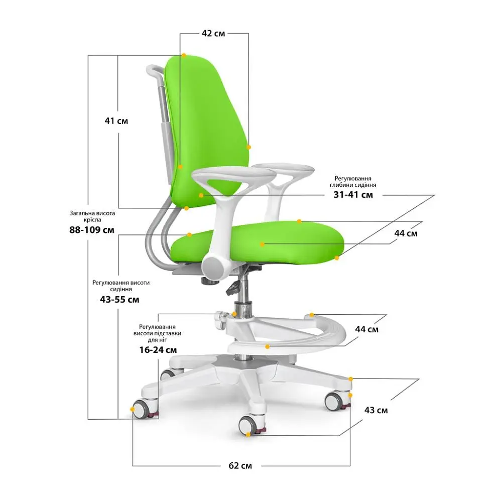 Детское кресло Evo-Kids Mio Ergo Green (Y-507 KZ) - фото 3