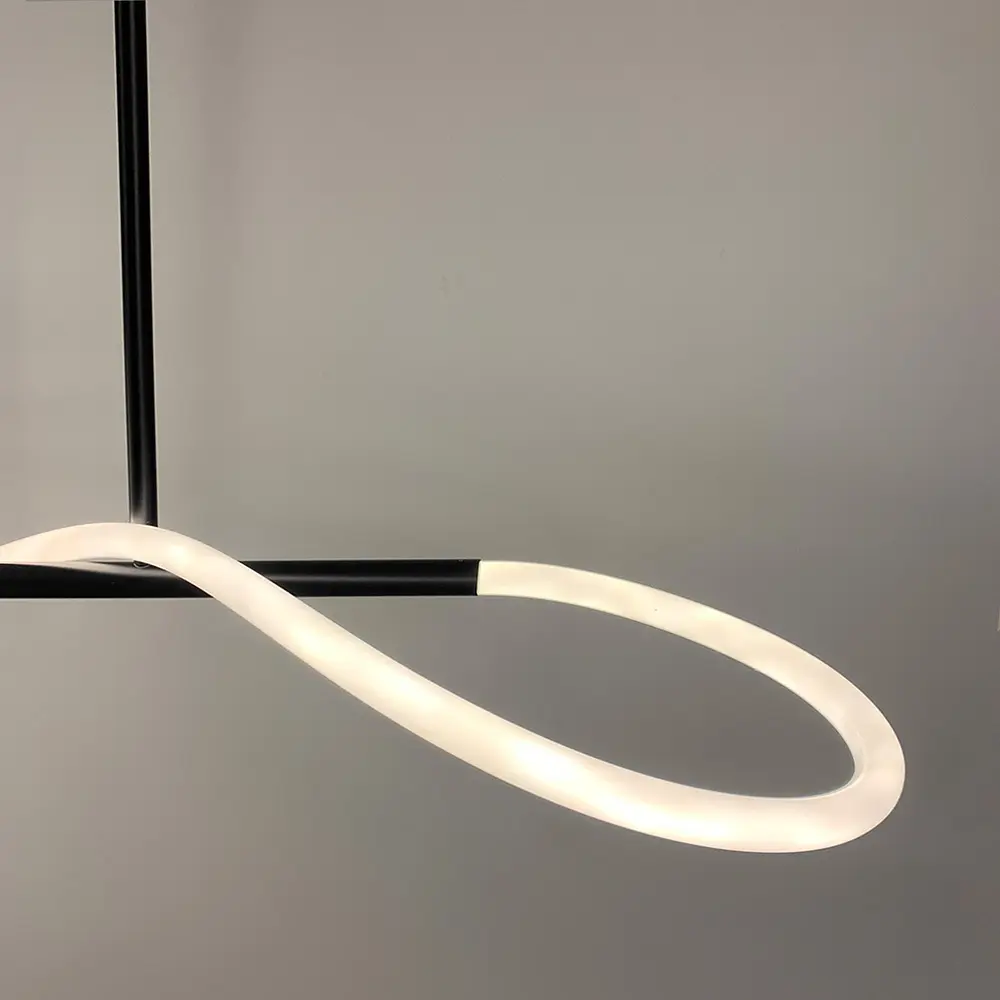 Черная удлиненная люстра ELISION с гибкой LED лентой Line.F Длина 120 см - фото 6