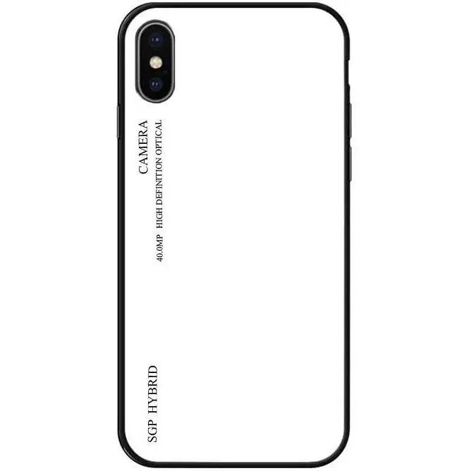 Чехол бампер Primo Gradient Glass для Apple iPhone X / Xs White - фото 2