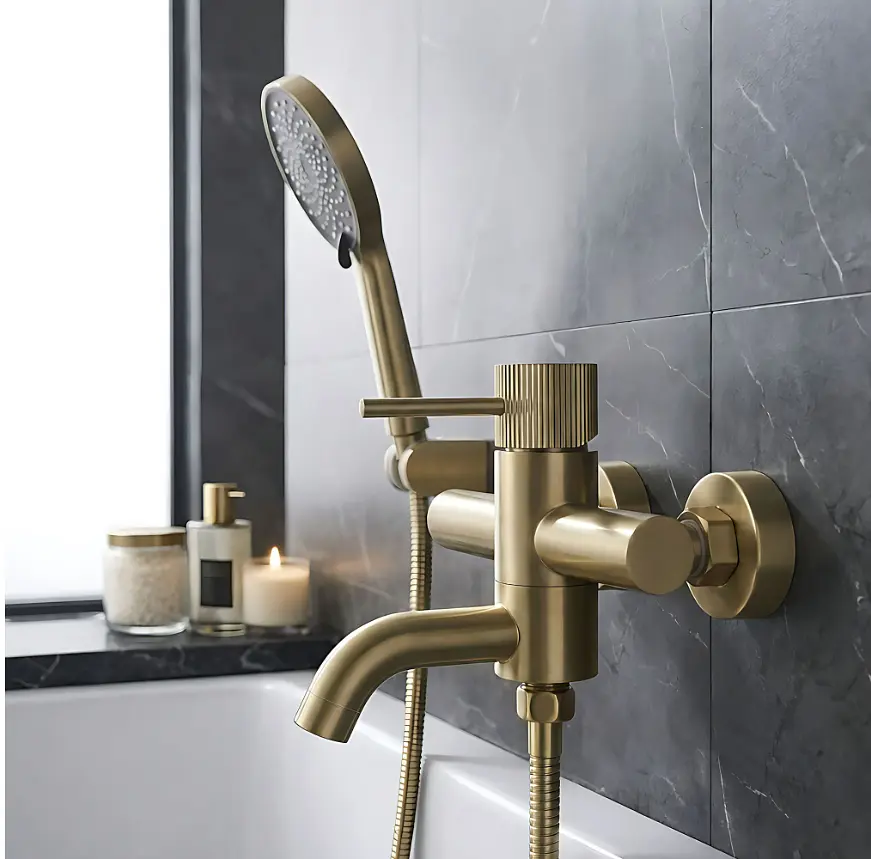Змішувач для ванни Rea Lungo Stripe brushed gold REA-B8055 - фото 4