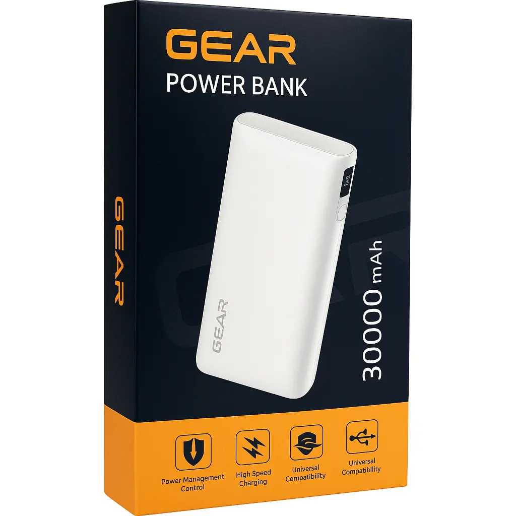 Батарея універсальна GEAR 30000mAh, PD/100W, black (DL302C) - фото 3