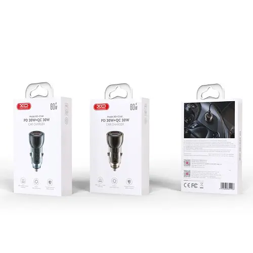 Автомобільний зарядний пристрій XO CC60 Smart прозрачний Car Charger A30W+C30W/Simultaneous 60W - фото 2