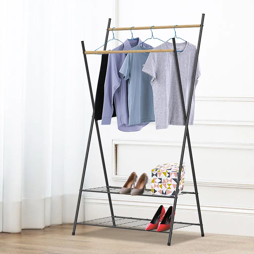 Стійка для одягу Casa Si Garment Rack Bamboo Black (CS92309W04) - фото 4