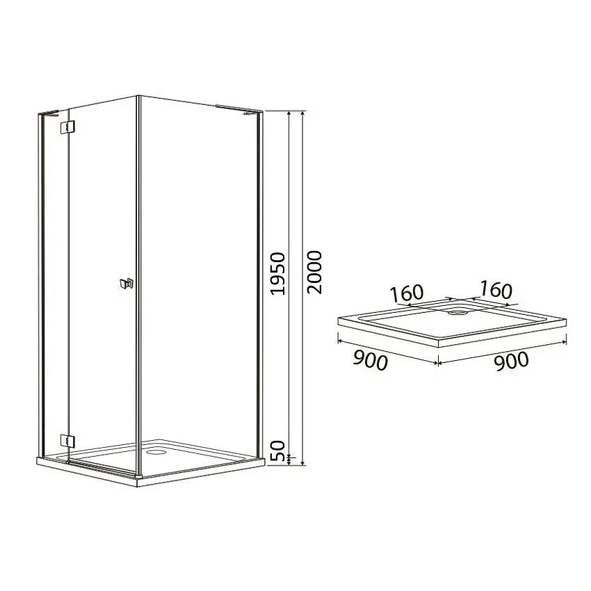 Душова кабіна Volle Benita 90x90 10-22-905L glass - фото 6