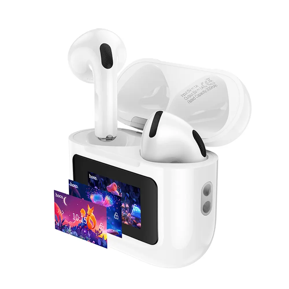 Навушники бездротові Hoco EW73 TWS, TouchScreen, BT5.4, мікрофон, вкладиші, White - фото 4