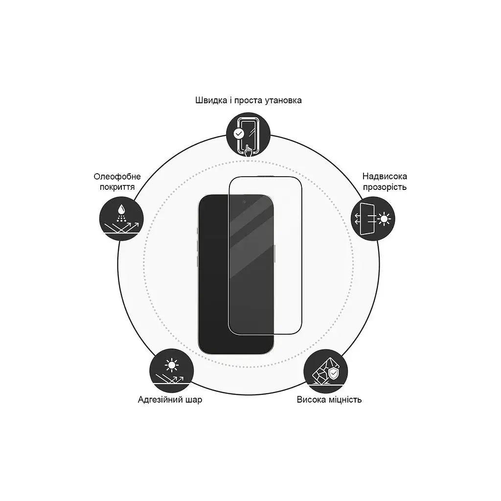 Скло захисне Drobak Apple iPhone 16e Black Frame A+ (383876) - фото 4