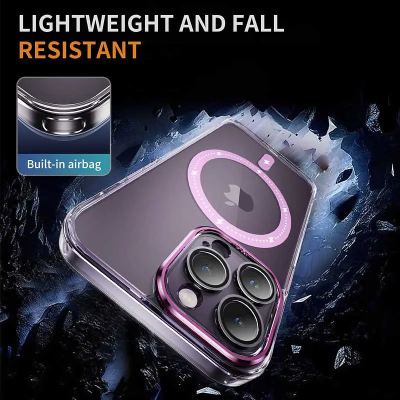 Чохол TPU+PC Colorful with MagSafe для Apple iPhone 13 Pro (6.1) Pink - фото 6