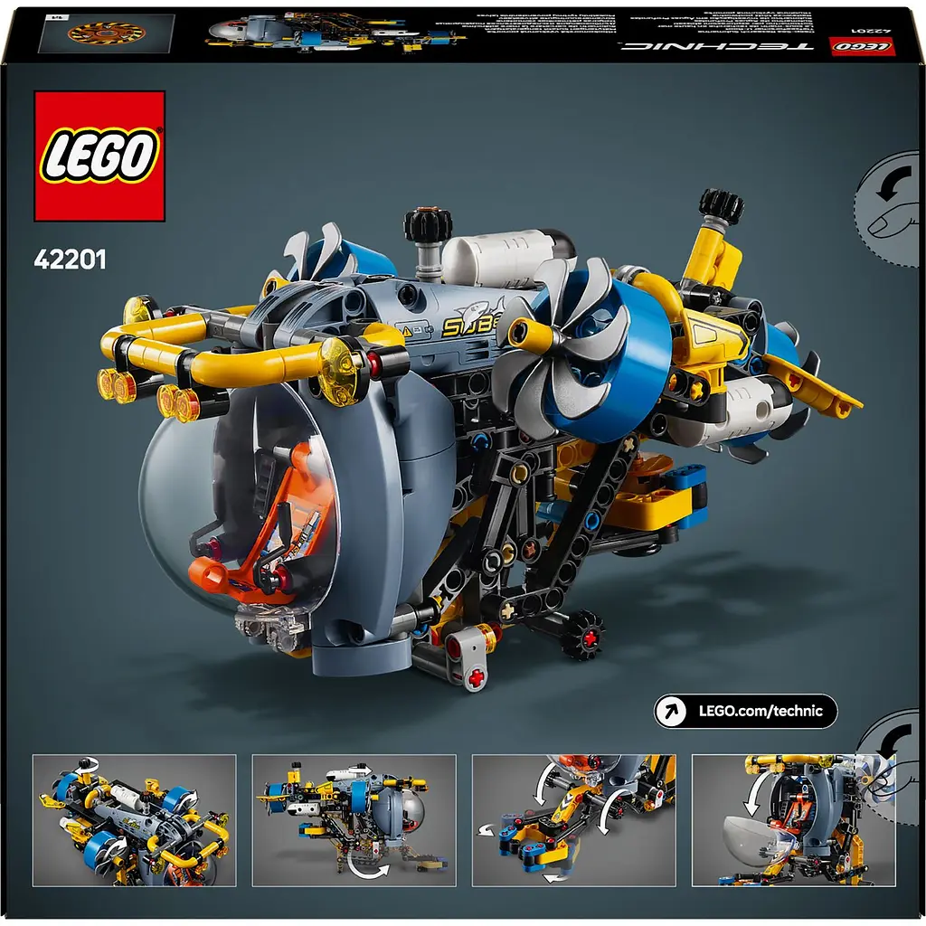 Конструктор LEGO Technic Глубоководная исследовательская подводная лодка 413 деталей (42201) - фото 2