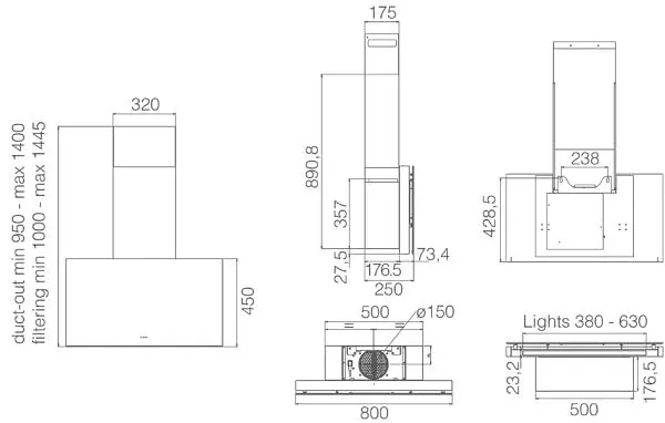 Витяжка Elica SUPER PLAT @ BL/F/80 - фото 8