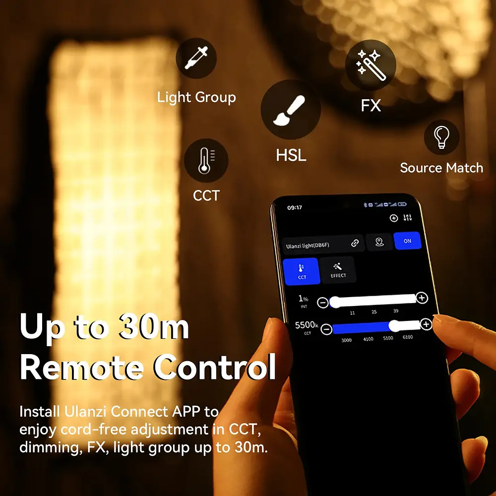 Відеосвітло Ulanzi Vijim 200W Bi-color Video Light (L079CNA1 VL-200Bi) (без блока живлення) (L079CNA1) - фото 10
