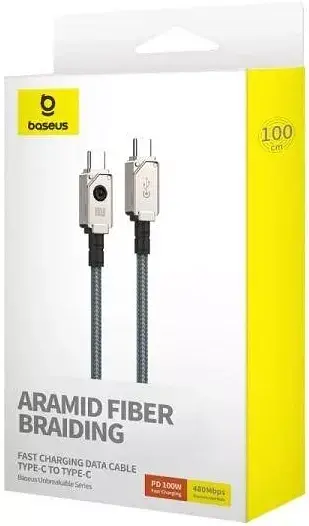 Кабель Baseus Unbreakable Series Fast Charging Cable Type-C to Type-C 100W 1m P10355800221-00 White - фото 4