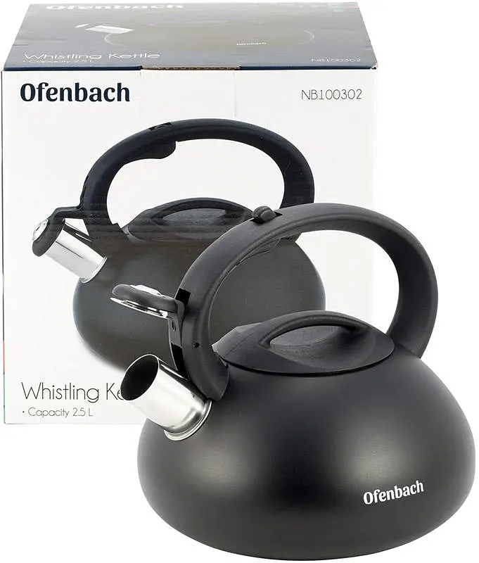 Чайник Happy Kettle з нержавіючої сталі зі свистком матовий Ofenbach 19.5 см kuh0006803 - фото 6