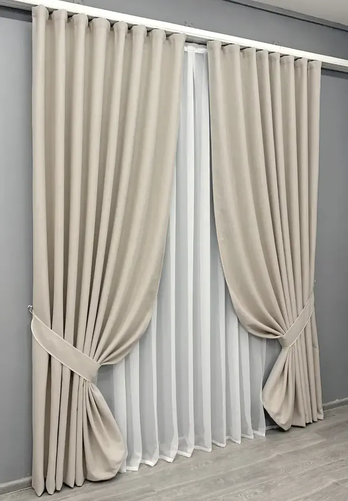 Комплект штор VR-Textil Scandi блекаут 2 шт 100x270 см бежевий (1904ш) - фото 3