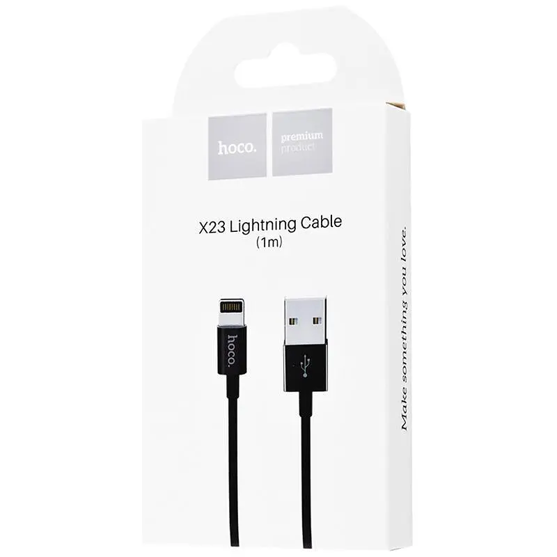 USB Cable Hoco X23 Skilled Lightning Black 1m - фото 5
