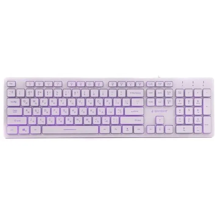 Клавіатура дротова Gembird KB-UML3-01-W-UA USB White з підсвіткою - фото 2