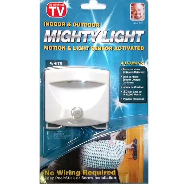 Світлодіодна LED-лампа з датчиком руху на батареях AAA світильник Mighty Light біла - фото 8
