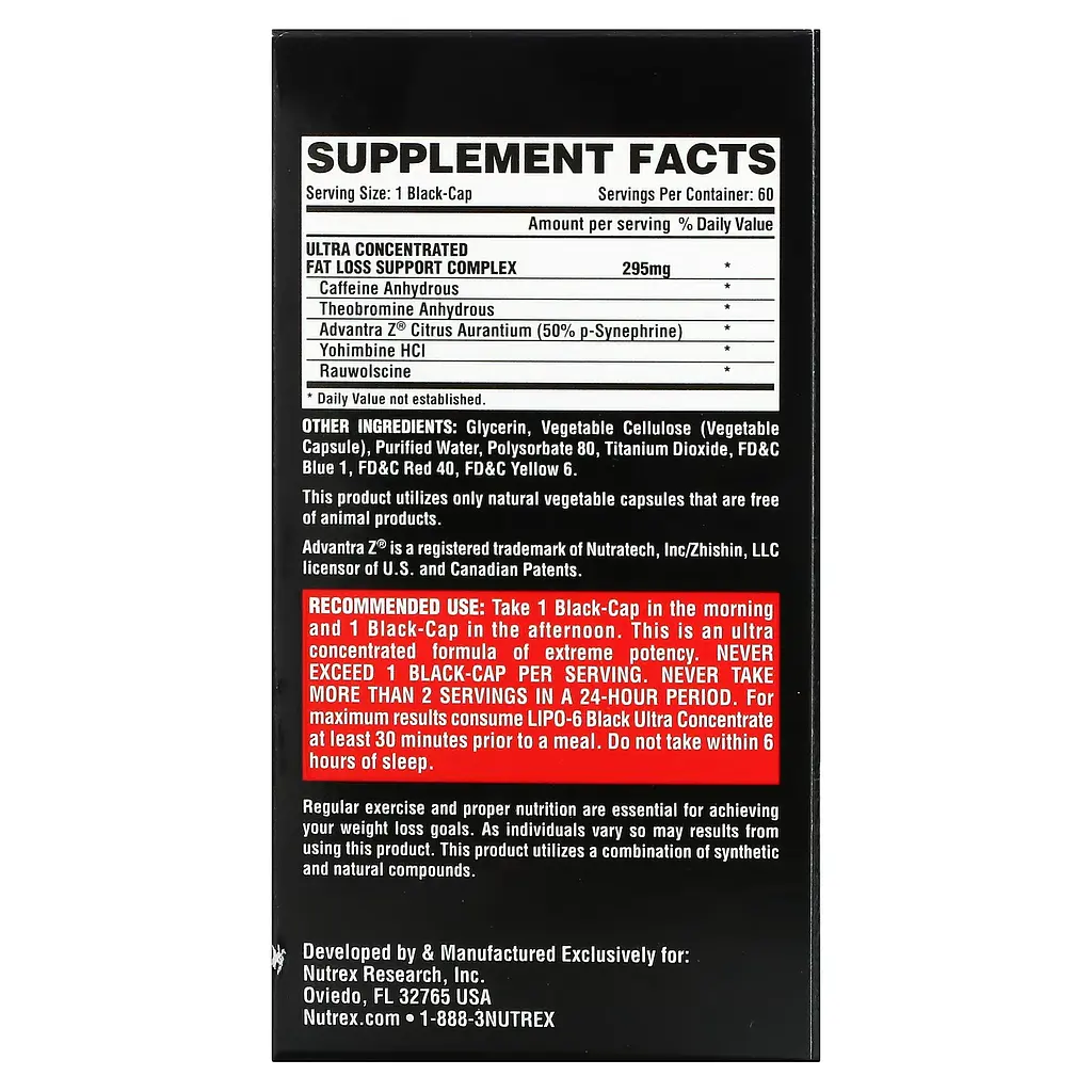Ультраконцентрований Комплекс для Спалювання Жиру Lipo 6 Black Ultra Concentrate - 60 капс - фото 2