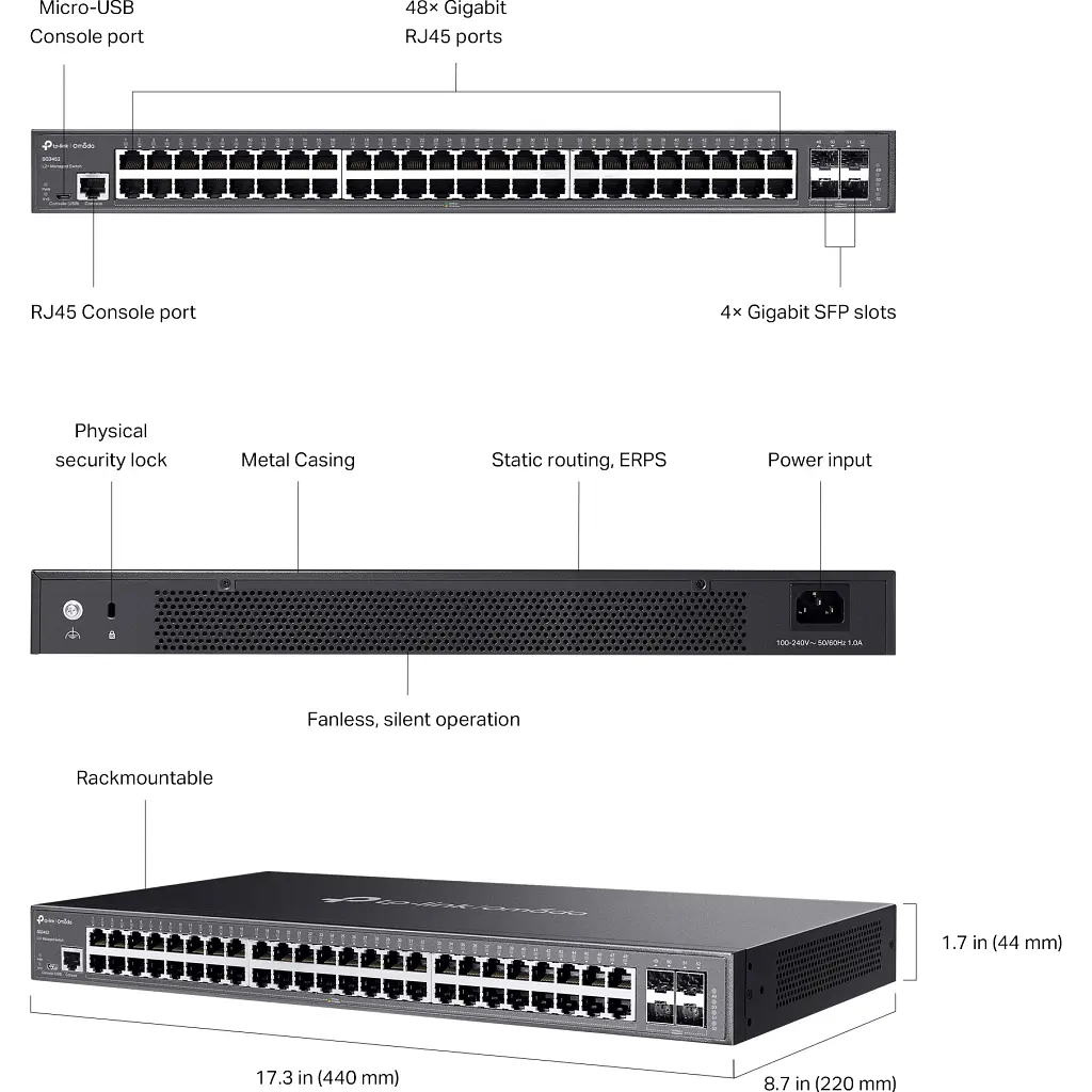 Комутатор мережевий TP-Link SG3452 - фото 7