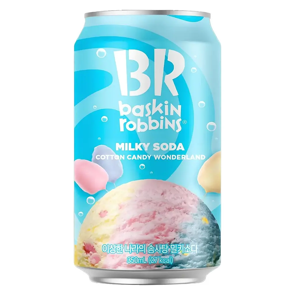 Газований напій Baskin Robbins Rainbow Sherbet Sparkling Zero Sugar зі смаком фруктового щербету 350 мл